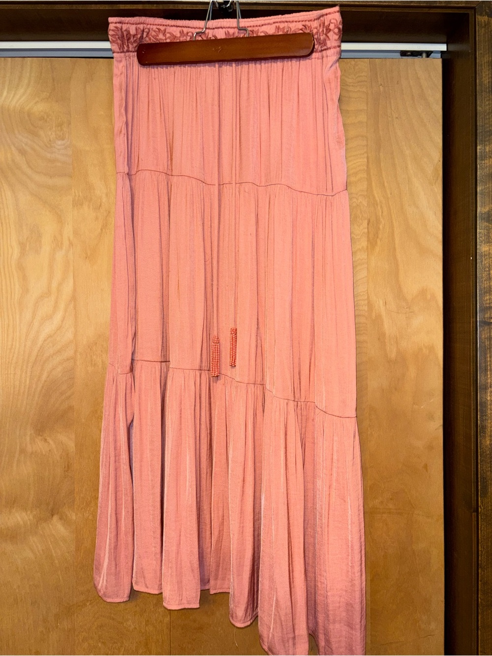 Rachel Zoe Peach Tiered Maxi Skirt